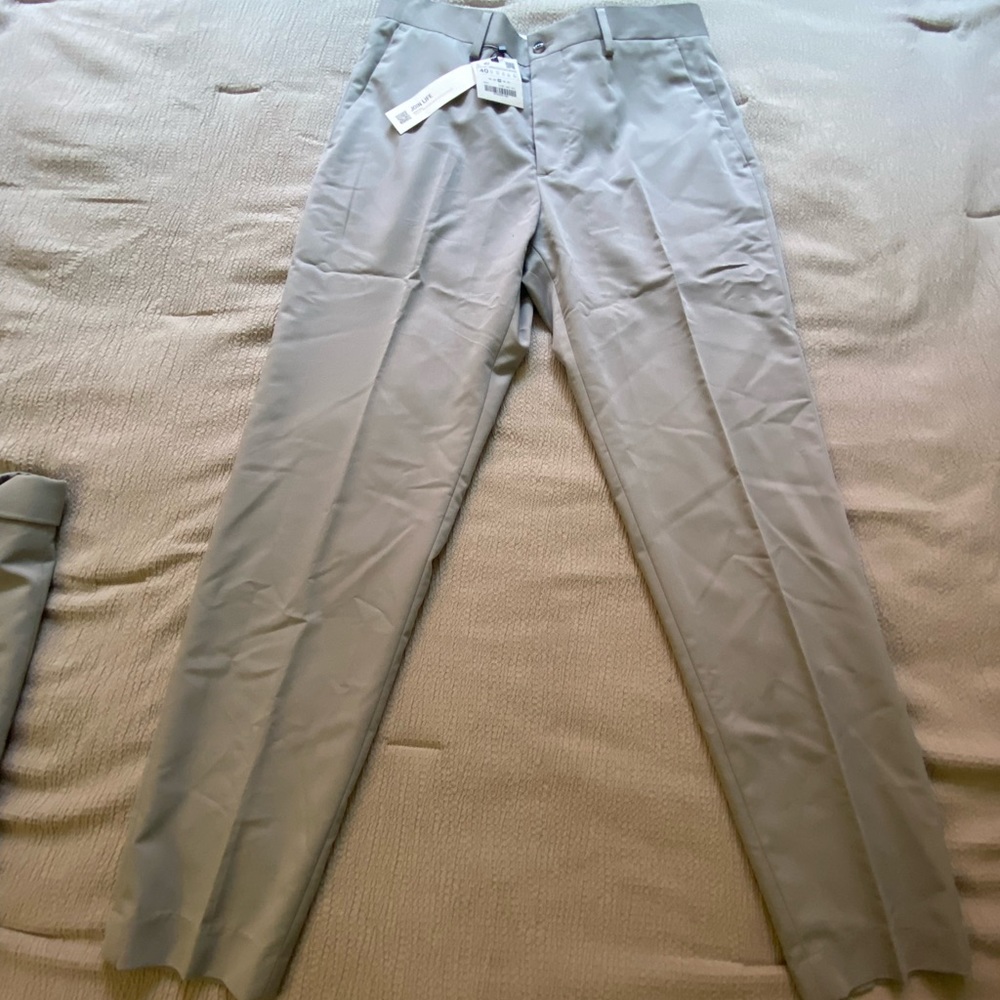Zara Mens Fitted Suit Pant (Light Gray)